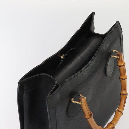 GUCCI Bamboo Hand Bag Leather Black Gold 002 2123 0260  ep5326