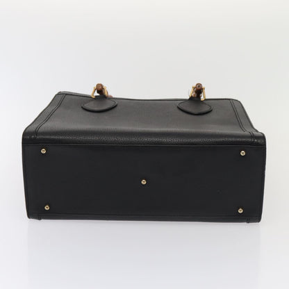 GUCCI Bamboo Hand Bag Leather Black Gold 002 2123 0260  ep5326