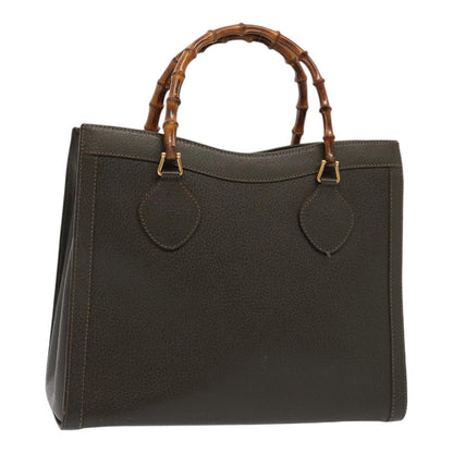 GUCCI Bamboo Hand Bag Leather Khaki Gold 002 2853 0260 0  ep5328