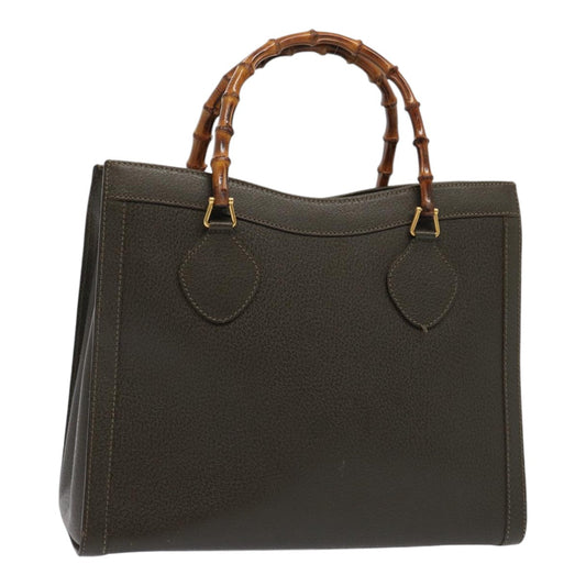 GUCCI Bamboo Hand Bag Leather Khaki Gold 002 2853 0260 0  ep5328