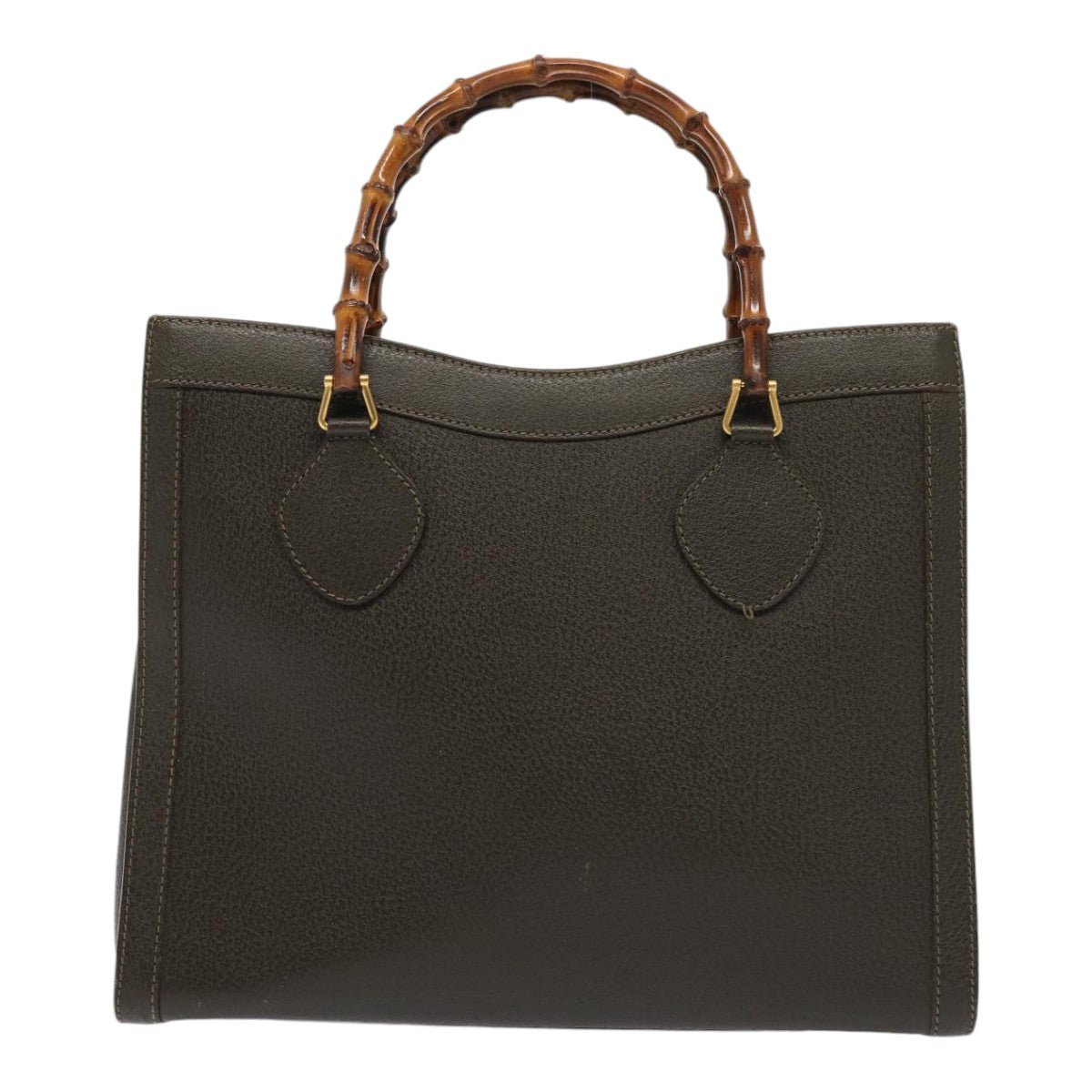 GUCCI Bamboo Hand Bag Leather Khaki Gold 002 2853 0260 0  ep5328