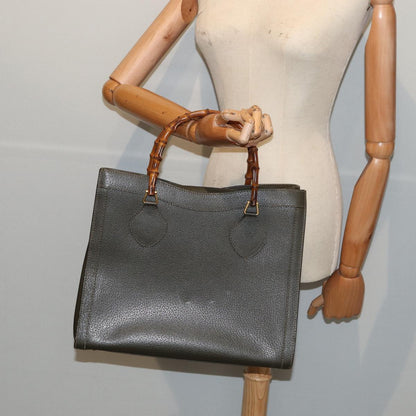 GUCCI Bamboo Hand Bag Leather Khaki Gold 002 2853 0260 0  ep5328