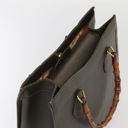GUCCI Bamboo Hand Bag Leather Khaki Gold 002 2853 0260 0  ep5328