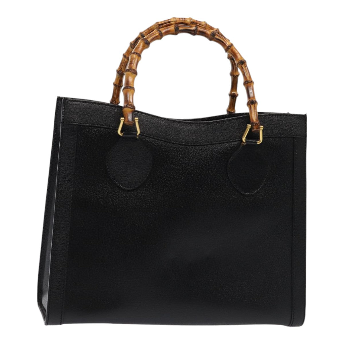 GUCCI Bamboo Hand Bag Leather Black Gold 002 1096 0260  ep5357