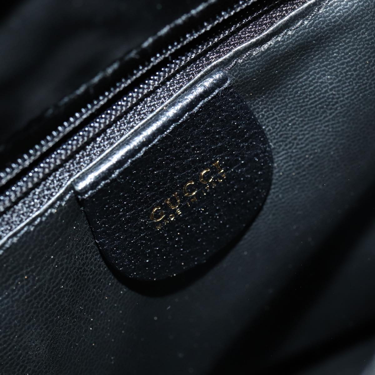 GUCCI Bamboo Hand Bag Leather Black Gold 002 1096 0260  ep5357