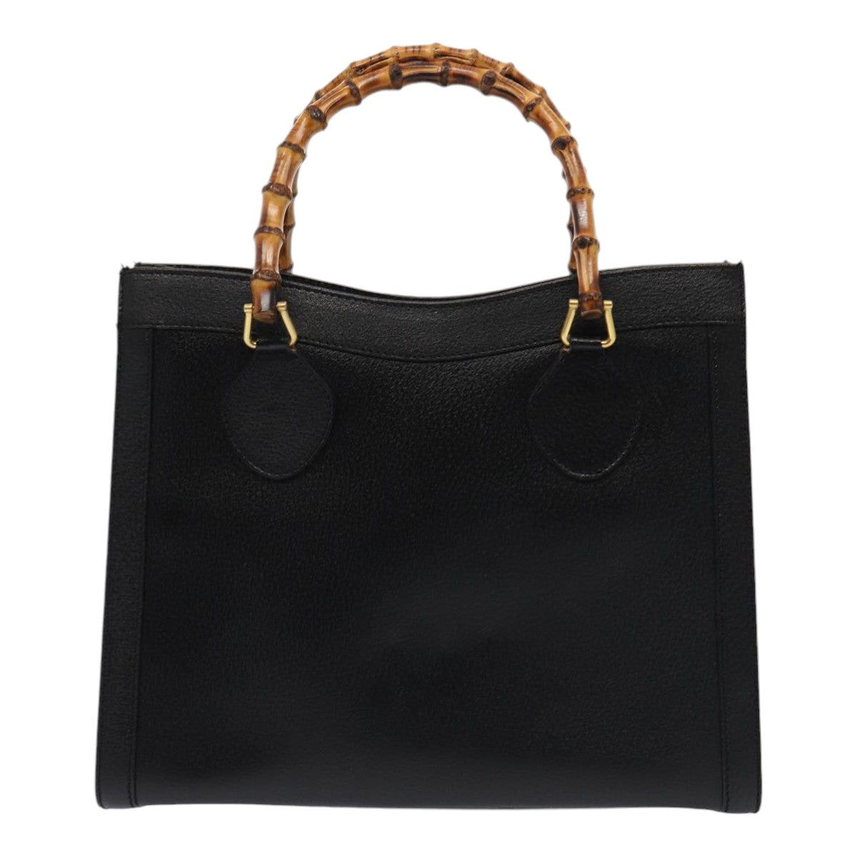 GUCCI Bamboo Hand Bag Leather Black Gold 002 1096 0260  ep5357