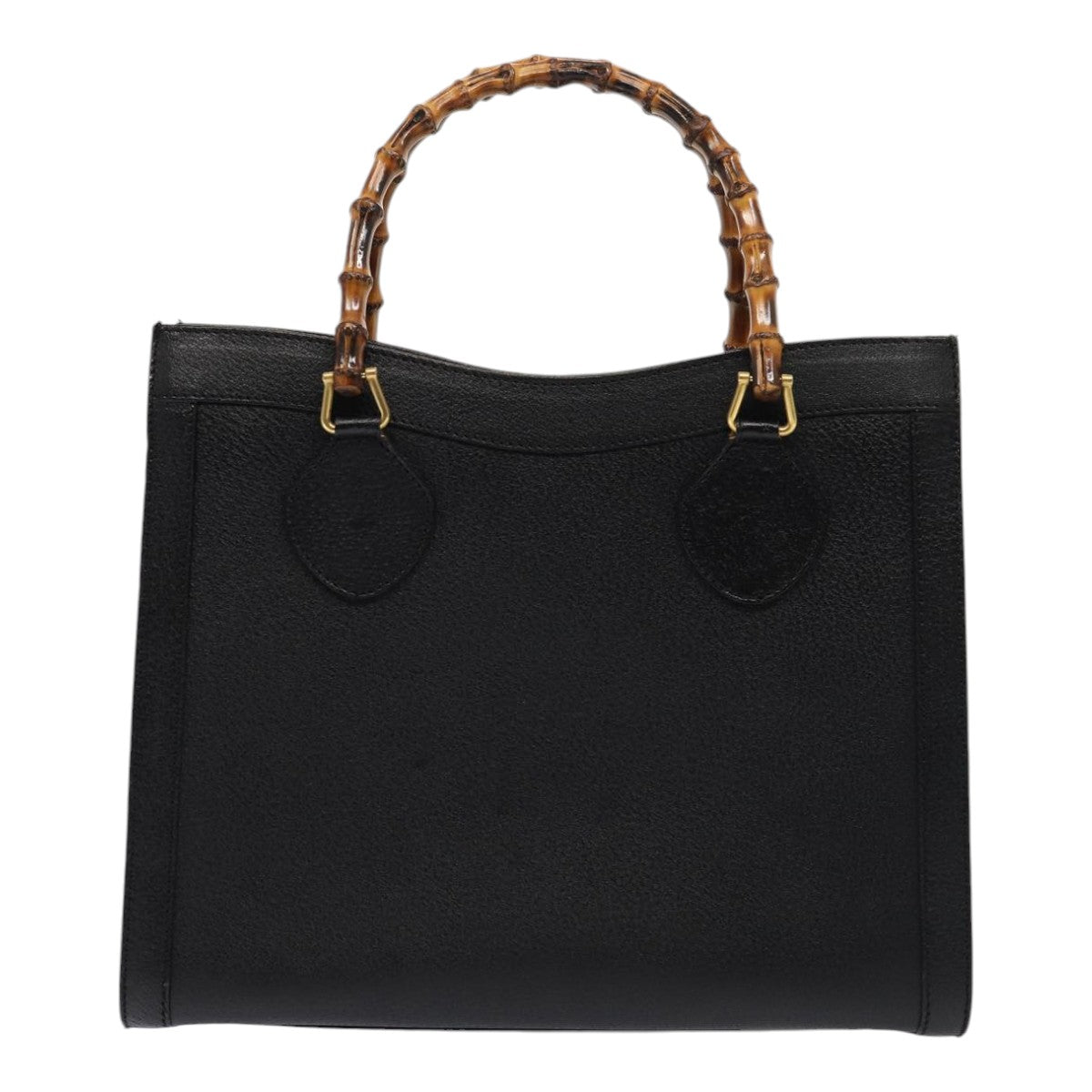 GUCCI Bamboo Hand Bag Leather Black Gold 002 1096 0260  ep5357