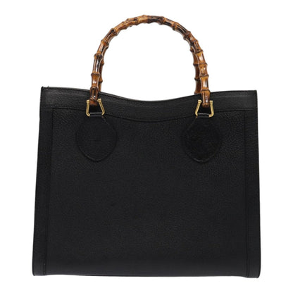 GUCCI Bamboo Hand Bag Leather Black Gold 002 1096 0260  ep5357