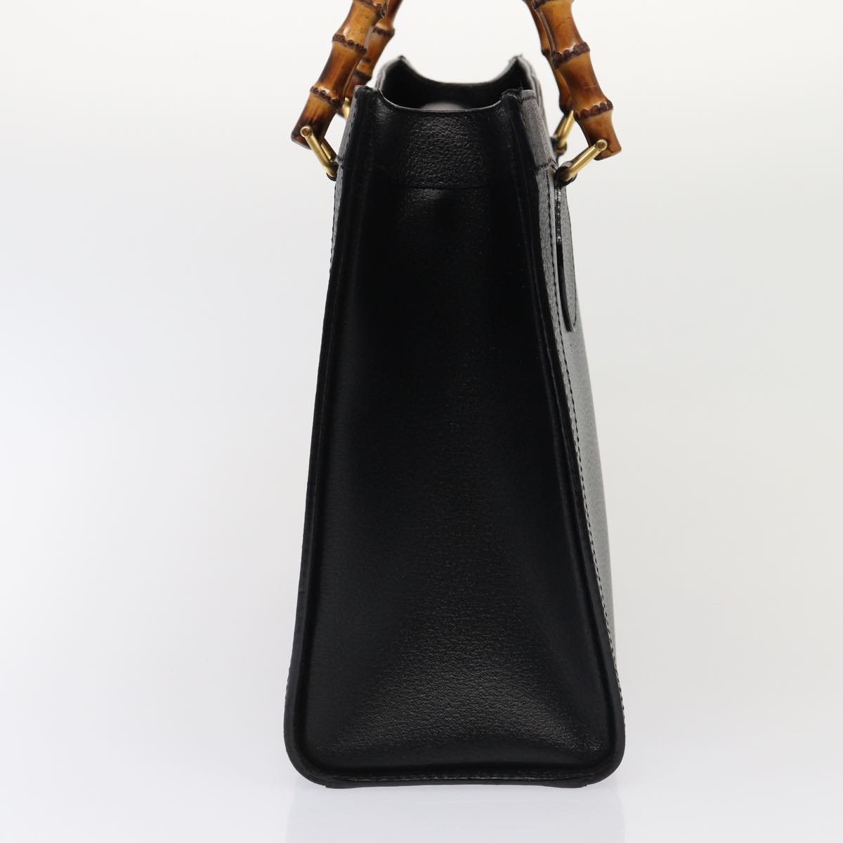 GUCCI Bamboo Hand Bag Leather Black Gold 002 1096 0260  ep5357