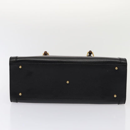 GUCCI Bamboo Hand Bag Leather Black Gold 002 1096 0260  ep5357