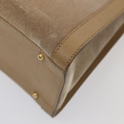 GUCCI Bamboo Hand Bag Suede Beige Gold 002 0260 2615  ep5358