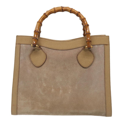 GUCCI Bamboo Hand Bag Suede Beige Gold 002 0260 2615  ep5358