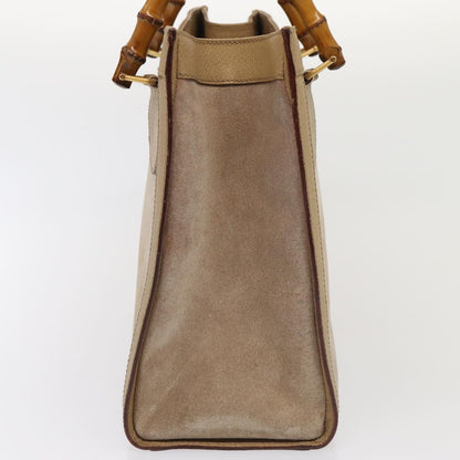 GUCCI Bamboo Hand Bag Suede Beige Gold 002 0260 2615  ep5358