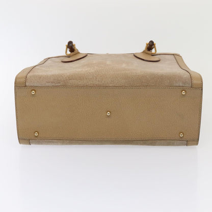 GUCCI Bamboo Hand Bag Suede Beige Gold 002 0260 2615  ep5358