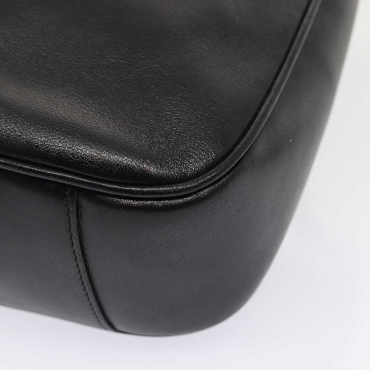 GUCCI Bamboo Hand Bag Leather 2way Black Gold 001 1638  ep5360