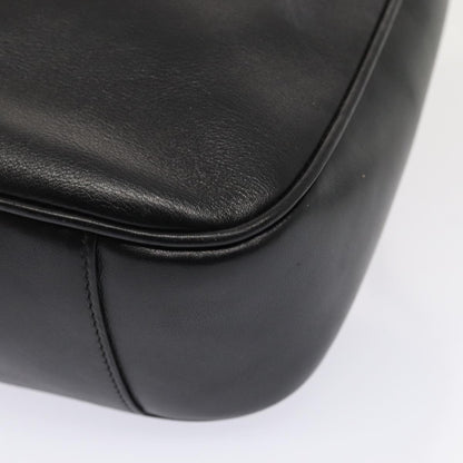 GUCCI Bamboo Hand Bag Leather 2way Black Gold 001 1638  ep5360
