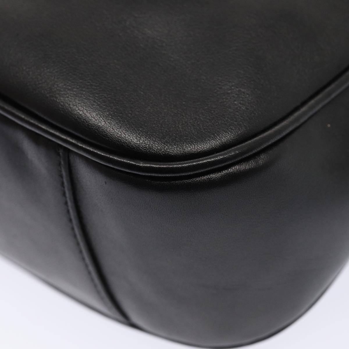 GUCCI Bamboo Hand Bag Leather 2way Black Gold 001 1638  ep5360