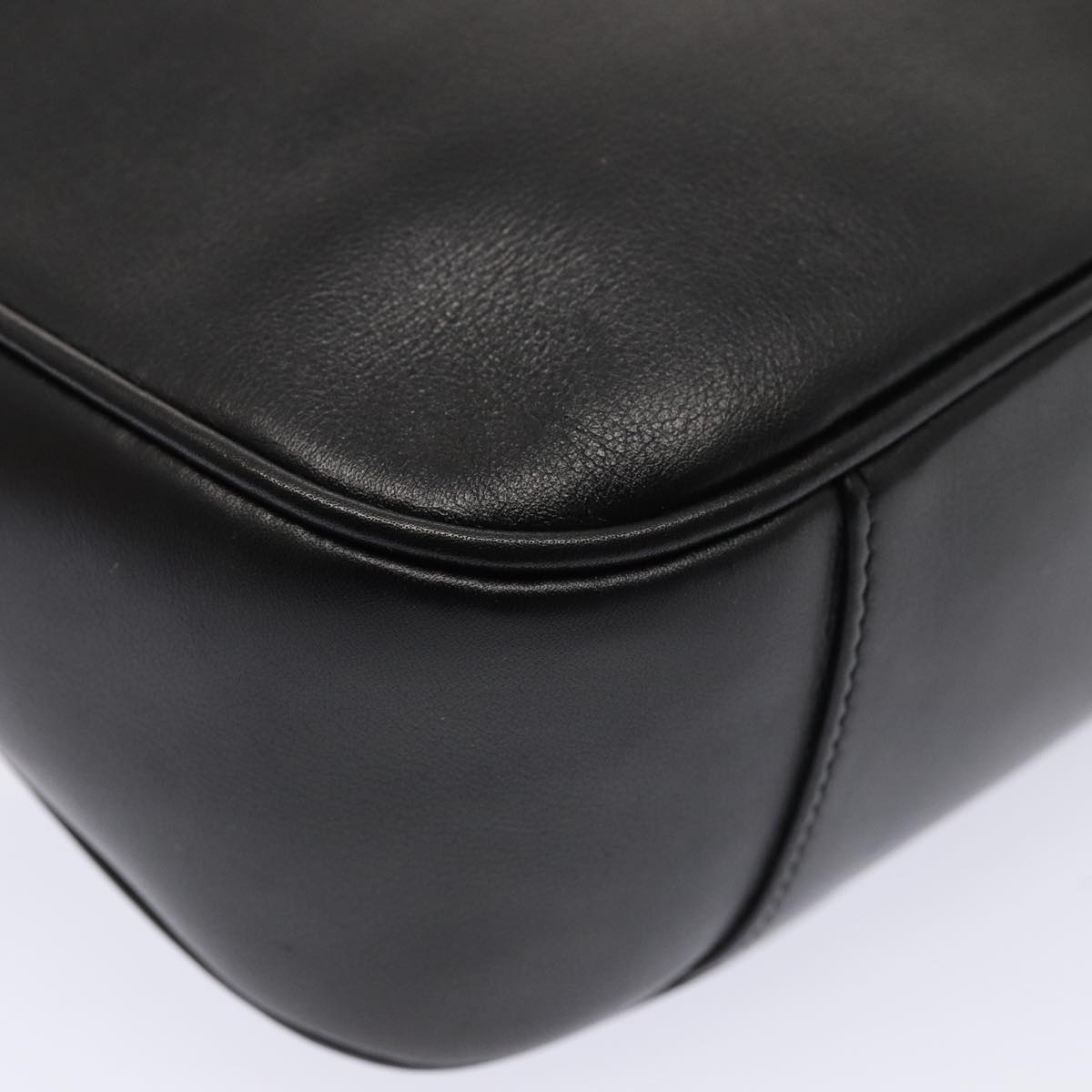 GUCCI Bamboo Hand Bag Leather 2way Black Gold 001 1638  ep5360