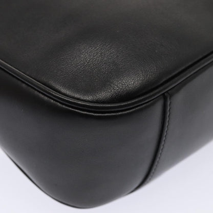 GUCCI Bamboo Hand Bag Leather 2way Black Gold 001 1638  ep5360