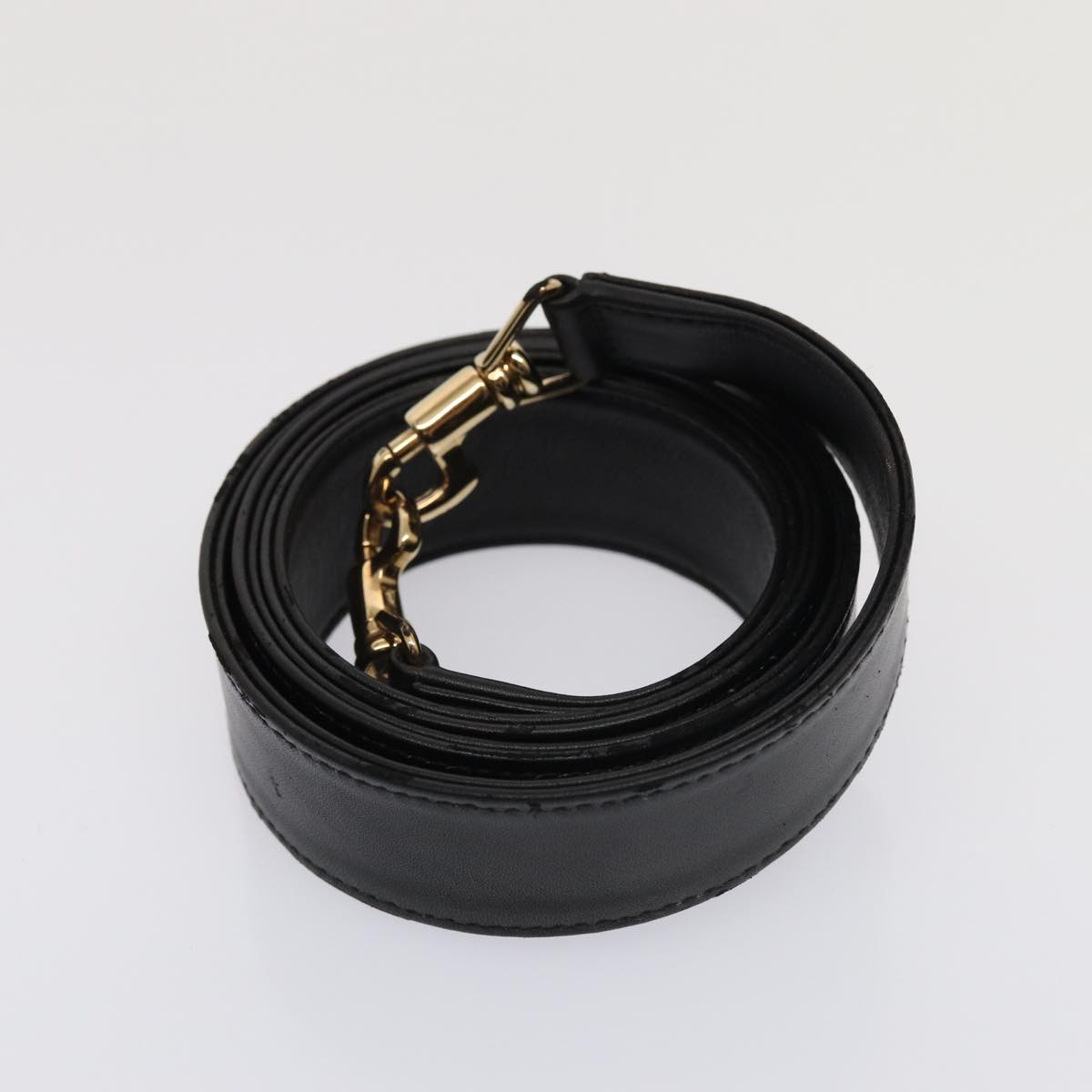 GUCCI Bamboo Hand Bag Leather 2way Black Gold 001 1638  ep5360