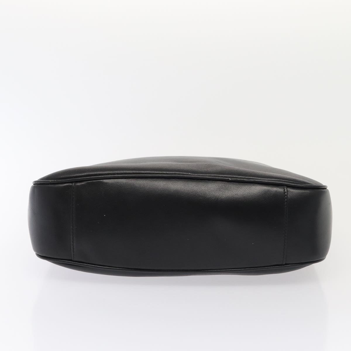 GUCCI Bamboo Hand Bag Leather 2way Black Gold 001 1638  ep5360