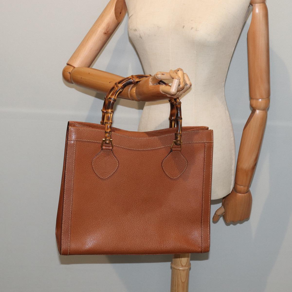 GUCCI Bamboo Hand Bag Leather Brown Gold 002 2853 0260 0  ep5368