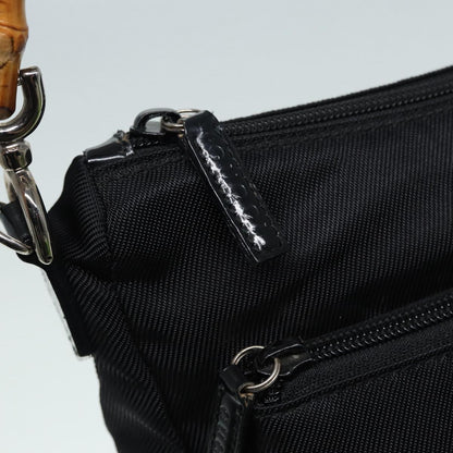 GUCCI Bamboo Hand Bag Nylon Black Silver 000 0509  ep5387