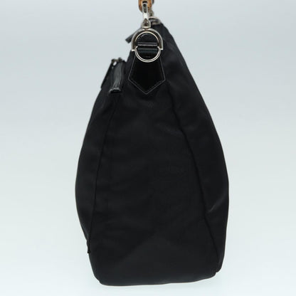 GUCCI Bamboo Hand Bag Nylon Black Silver 000 0509  ep5387