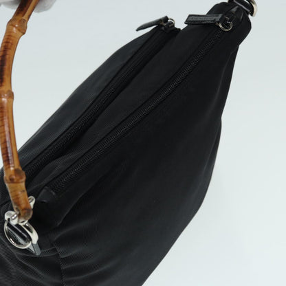GUCCI Bamboo Hand Bag Nylon Black Silver 000 0509  ep5387
