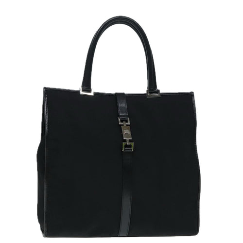 GUCCI Jackie Tote Bag Nylon Black Silver 002 1064 3444  ep5408