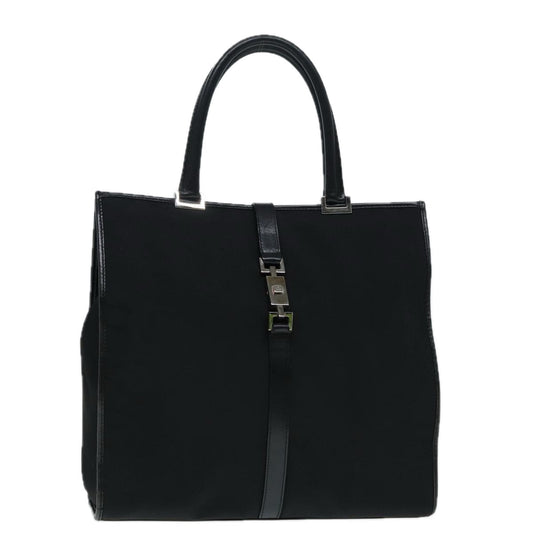 GUCCI Jackie Tote Bag Nylon Black Silver 002 1064 3444  ep5408