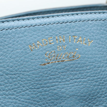 GUCCI Bamboo Hand Bag Leather 2way Blue Gold 323660  ep5409