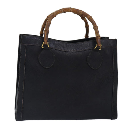 GUCCI Bamboo Hand Bag Leather Black Gold 002 123 0260  ep5446