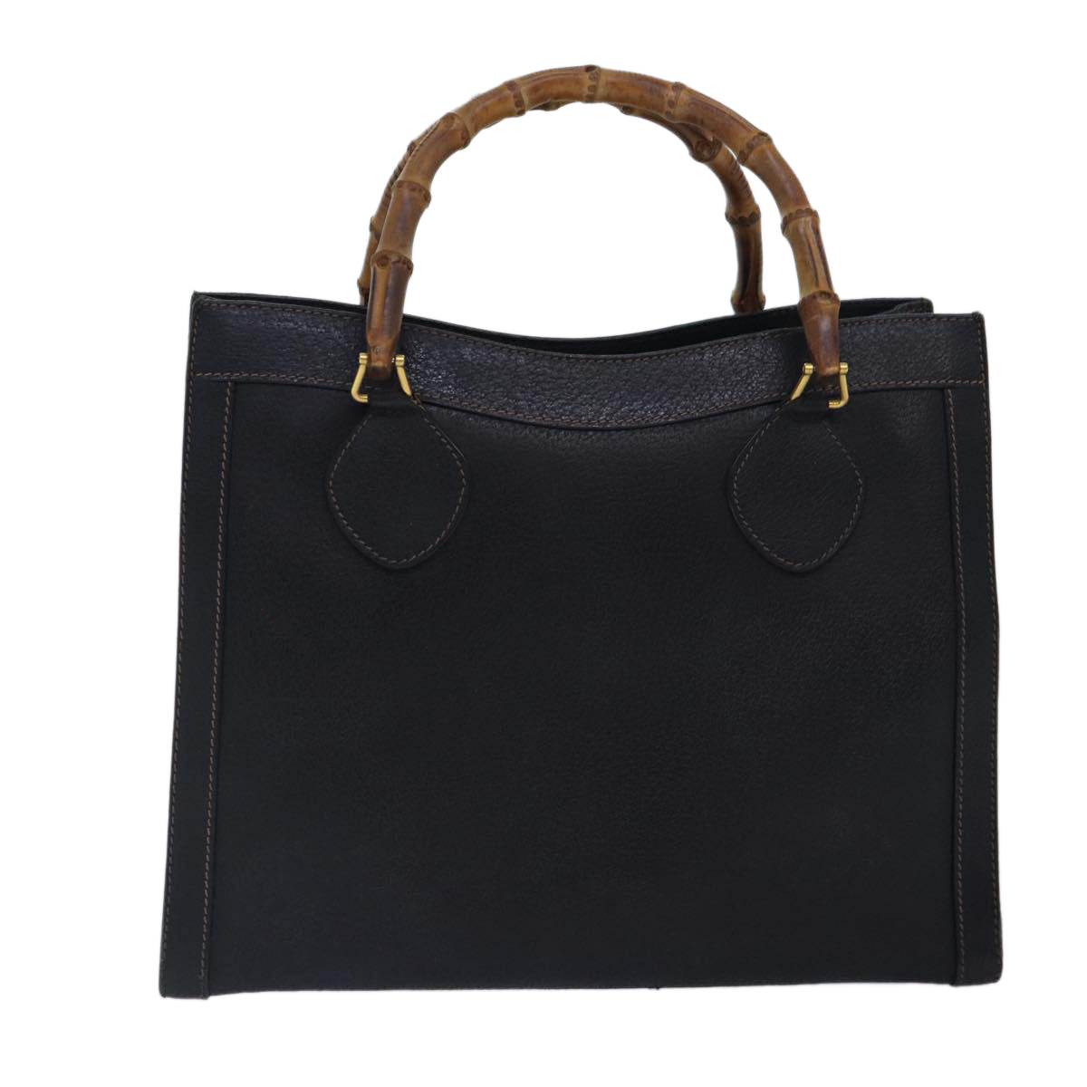 GUCCI Bamboo Hand Bag Leather Black Gold 002 123 0260  ep5446