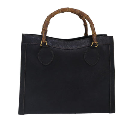 GUCCI Bamboo Hand Bag Leather Black Gold 002 123 0260  ep5446