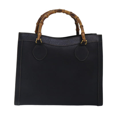 GUCCI Bamboo Hand Bag Leather Black Gold 002 123 0260  ep5446
