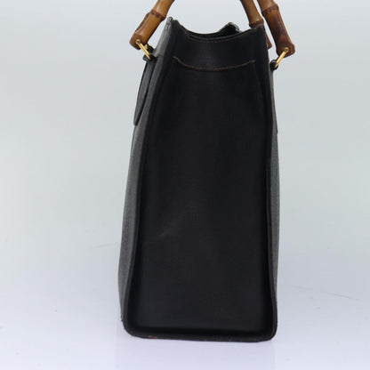 GUCCI Bamboo Hand Bag Leather Black Gold 002 123 0260  ep5446