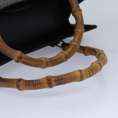GUCCI Bamboo Hand Bag Leather Black Gold 002 123 0260  ep5446