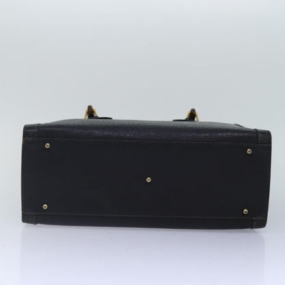 GUCCI Bamboo Hand Bag Leather Black Gold 002 123 0260  ep5446