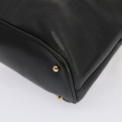 GUCCI Bamboo Hand Bag Leather Black Gold 000 1046 0290  ep5474