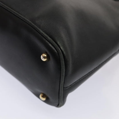 GUCCI Bamboo Hand Bag Leather Black Gold 000 1046 0290  ep5474