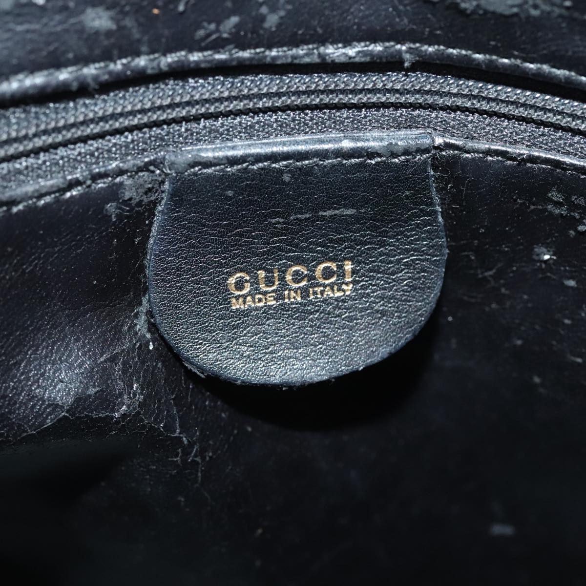 GUCCI Bamboo Hand Bag Leather Black Gold 000 1046 0290  ep5474