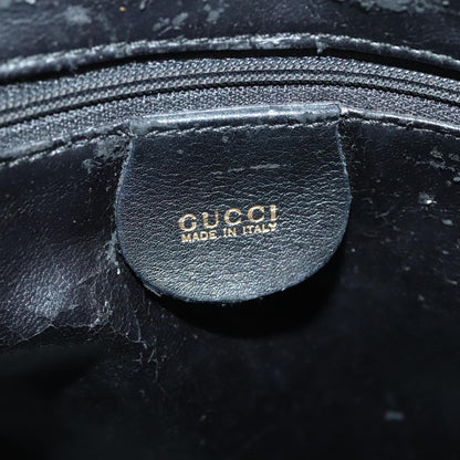 GUCCI Bamboo Hand Bag Leather Black Gold 000 1046 0290  ep5474