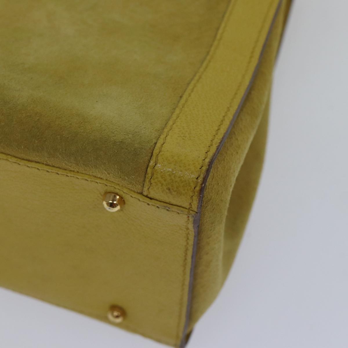 GUCCI Bamboo Hand Bag Suede Leather Yellow Gold 002 2853 0260 0  ep5476