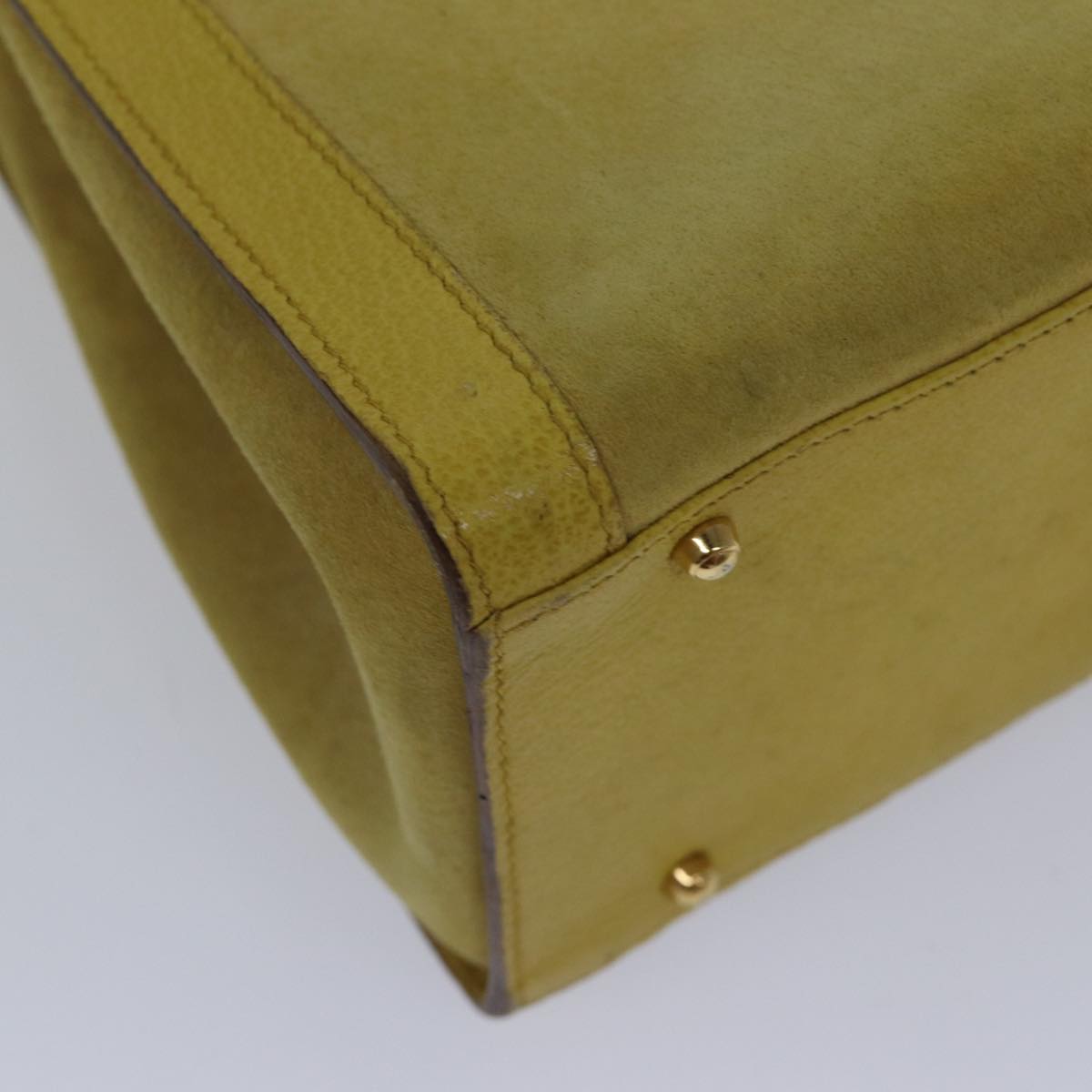 GUCCI Bamboo Hand Bag Suede Leather Yellow Gold 002 2853 0260 0  ep5476