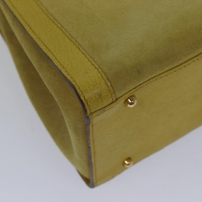GUCCI Bamboo Hand Bag Suede Leather Yellow Gold 002 2853 0260 0  ep5476