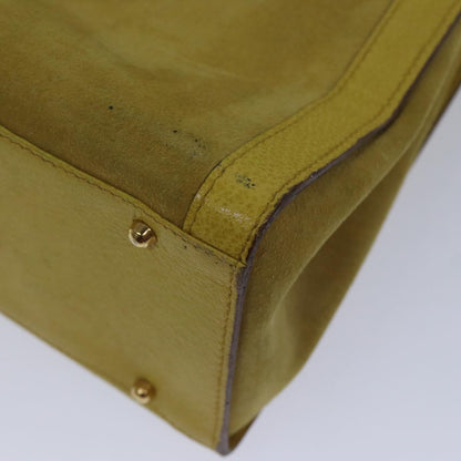 GUCCI Bamboo Hand Bag Suede Leather Yellow Gold 002 2853 0260 0  ep5476