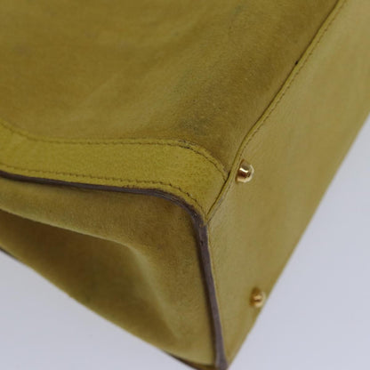 GUCCI Bamboo Hand Bag Suede Leather Yellow Gold 002 2853 0260 0  ep5476