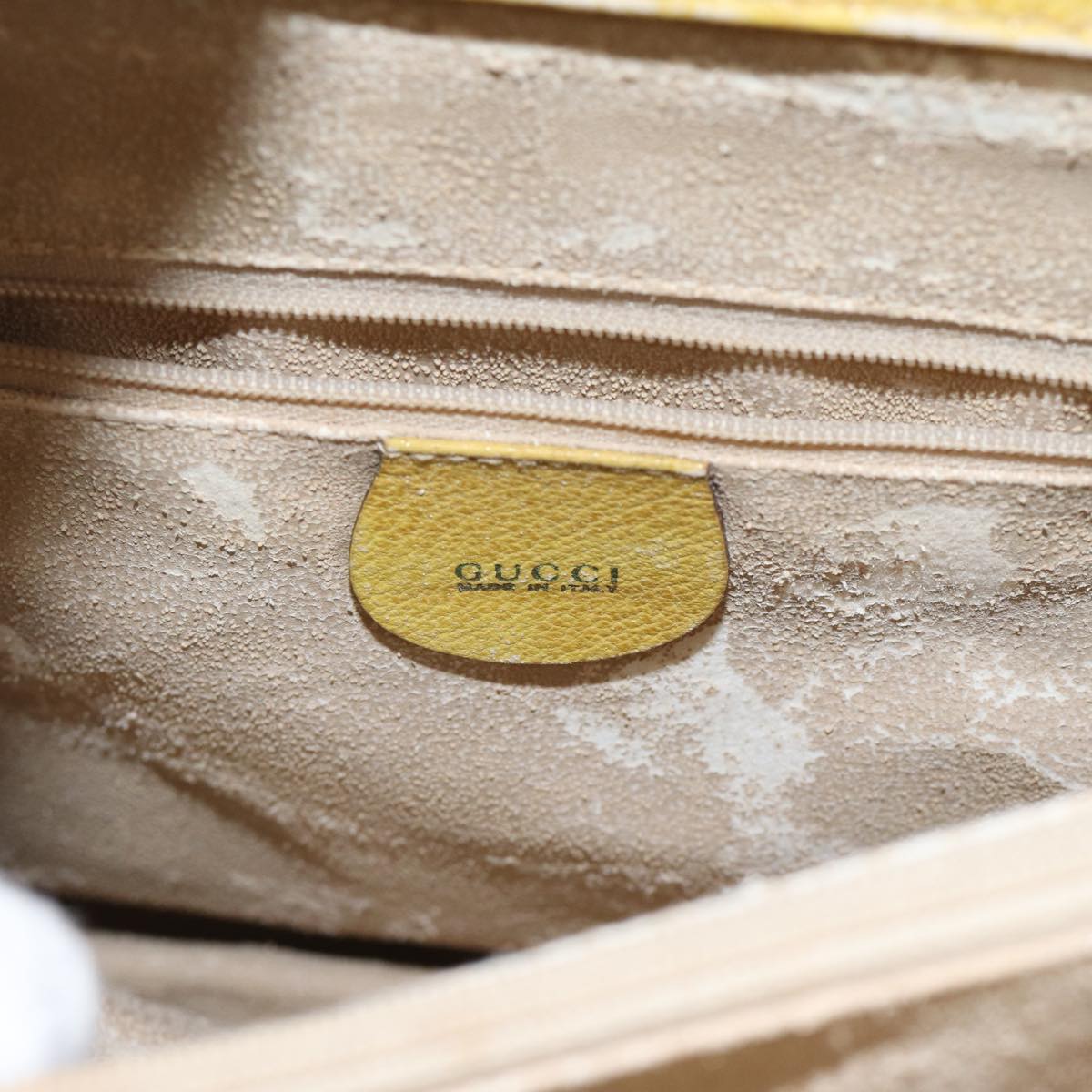GUCCI Bamboo Hand Bag Suede Leather Yellow Gold 002 2853 0260 0  ep5476