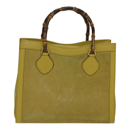 GUCCI Bamboo Hand Bag Suede Leather Yellow Gold 002 2853 0260 0  ep5476